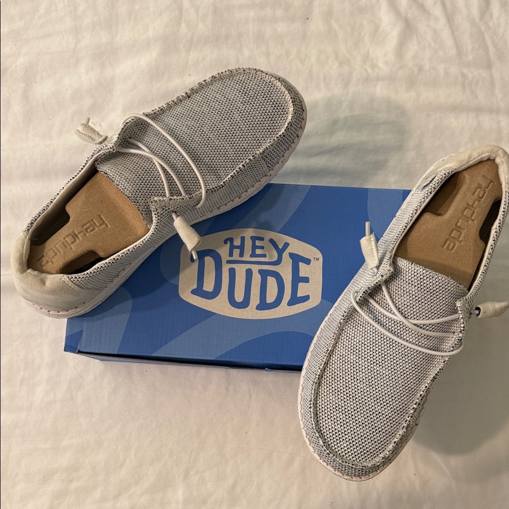 Hey Dude Wally Knit Slip-Ons - Light Gray